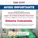 Atención Toluca: se reanuda el 100% del suministro de agua proveniente del Cutzamala